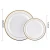 Import 25 Guest Disposable Gold Dinner ware Set Heavy Duty Plastic Plates, Cups, Silverware & Napkins flatware set from China