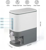 26.5 Lbs Rice Dispenser, Sealed Grain Container Storage with Lid Measuring Cylinder Moisture Proof Household Cereal Dispenser