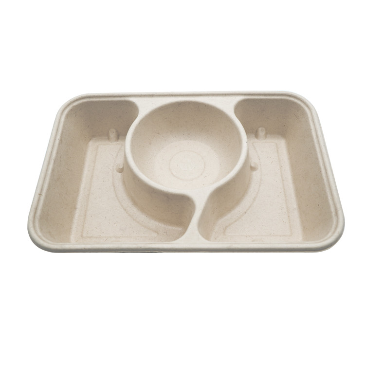 Buy 3 Compartment Biodegradable Takeaway Food Box With Lid from ...