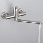 304 stainless steel kitchen faucet  wall mounted kitchen sink faucet hot cold water kitchen faucet