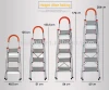 3/4/5/6- step Home use Aluminium folding ladder with safety rail TL-6214