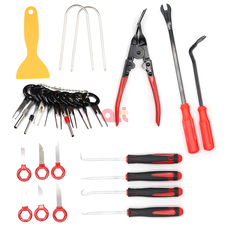 38Pcs Car Upholstery Repair Tools Panel  Radio Removal ToolKit Auto Clip Pliers Fastener Remover Pry Tool Kit