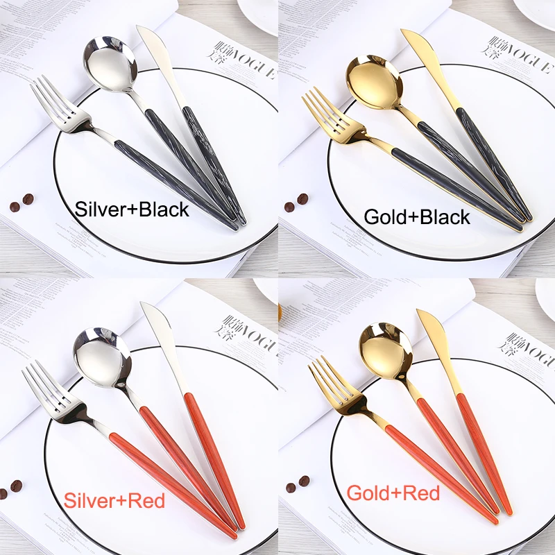 3pcs Fork Knife Spoon Set High Quality Cutlery Set Stainless Steel Flatware Set