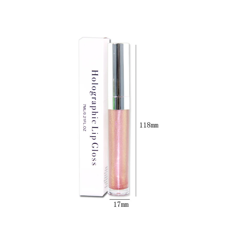 4 Colors OEM Vegan Glossy Shimmer Lipgloss Custom Holographic Lip Gloss Private Label Wholesale