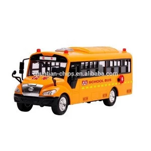 4 wd medium school bus with light, towing truck model toy truck with light