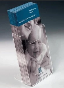 4 x 9 Acrylic Brochure Holder for Tabletop, Single Pocket Design - Clear