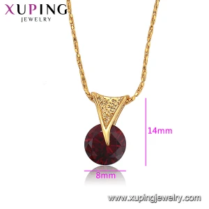 45639 Xuping new arrival women 24k gold jewelry joya red stone pendant necklace