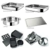 4pcs Stainless Steel Bakeware Set Square/Round Baking Trays Cake/egg rolls/pizza/biscuits Steel Bakeware