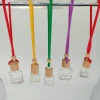 5ml Glass car Perfume bottle with wooden lid and rope Volatile perfume bottle with cap