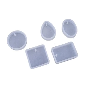 5pcs Drop square round oval shaped silicone Resin Epoxy Kit Pendant molds