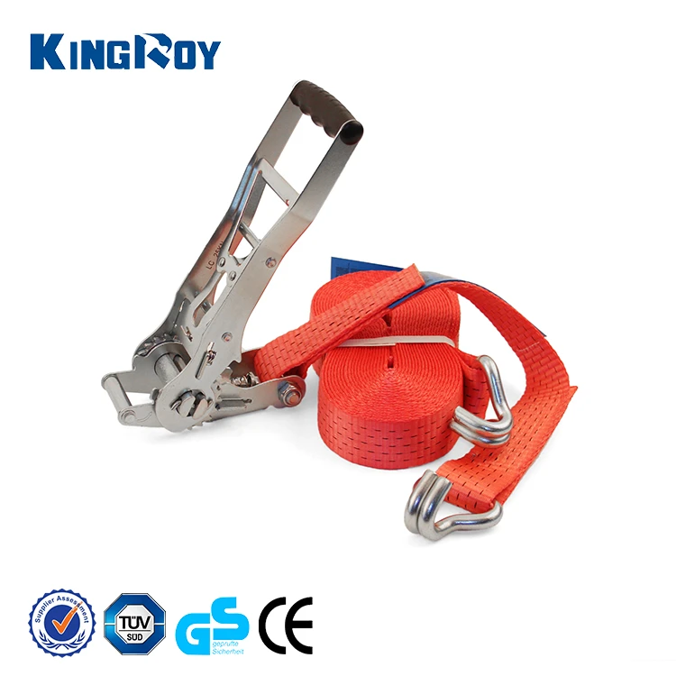 5tons 2 heavy duty lashing automatic ratchet tie down strap 50mm with ratchet tensioner