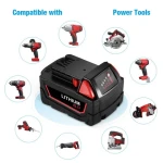 6000mAh 18Volt Power Tool Li-ion Rechargeable Battery Packs Lithium ion Batteries For Milwaukee Battery M 18