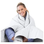 7 layers sensory heavy organic cotton blanket, improved sleep quality adult cozy white weighted blanket