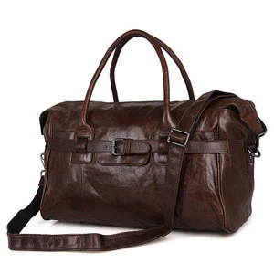 7079Q Vintage Style European Journey Leather Sports Plain Duffel Bag