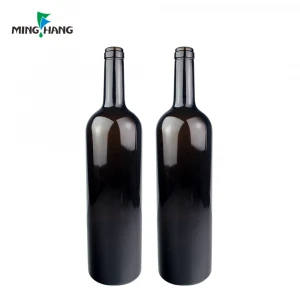 750ml Black Long Neck Liquor Top Cork Cap Empty Red Bouteille De Vin Wine Bottle For Sale