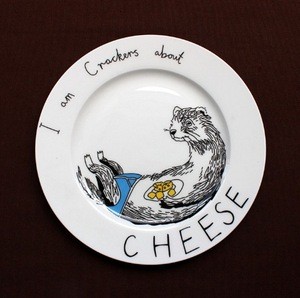 8&#39;&#39; Wholesale customized restaurant ceramic cartoon cake plates for kids colorful animal dish for restaurant