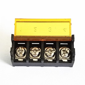 9.5mm 4 pins barrier strip terminal block with cover