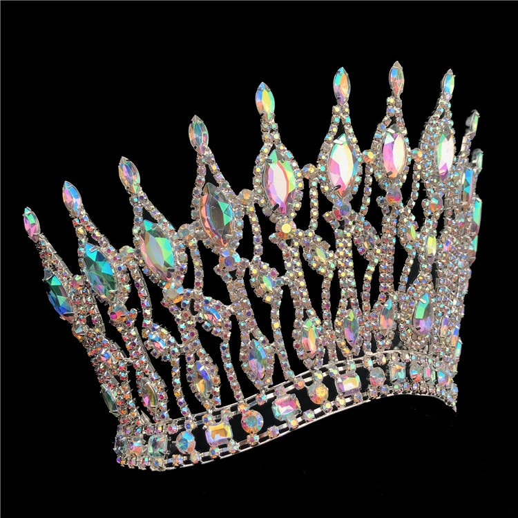 AB stones Pageant Crown Customize Rhinestone Beauty Tiara Miss World Crowns