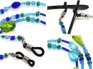 Accept custom blue gree glasses beads glasses chain glasses accessories