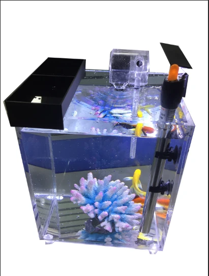 Acrylic Cube Fish Tank Aquarium with LED light/ Power Filter/Temperture Regulator