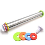 Adjustable Stainless Steel Rolling Pin with 4 Removable Adjustable Thickness Ring Spacers Baking Tools for Dough Pizza Pie