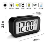 Alarm Clock LCD Large Display Smart Backlight with Dimmer as home office desk clock