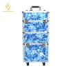 Aluminum 2 in 1 Professional Cosmetic Case with Drawers Rolling Hairdresser Trolley  Box