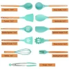 Amazon Hot Sale 11pcs Silicone Kitchen Utensil Set with Wood Handles -Silicone Cooking Utensils for Non-stick Cookware, Turner