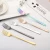 Import Amazon Hot Selling 5 Pcs Wedding Rainbow Copper Black Modern Gold 304 Stainless Steel Chopstick Fork Knife Spoon Flatware Sets from China