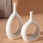 Amazon style white ceramic vase modern simple dining table living room decoration home decoration dried flowers and flowerpot