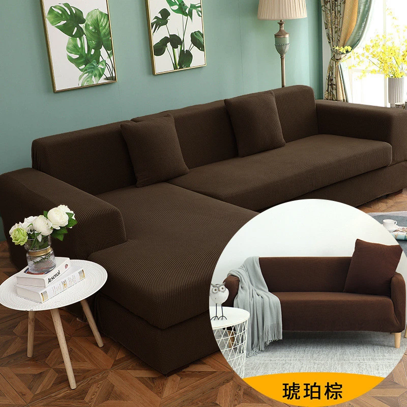 Anti-slip Slipcovers Sectional Elastic Stretch Love seat Couch Cover L shape Protective Spandex Sofa Cover for Room