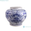 Antique Porcelain Fish and Algae Pattern Blue and White Ceramic Flower Pot Garcen Planter Growing Planter