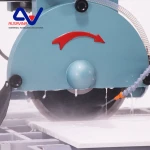 Ausavina stone wet saw machine for cutting 45 and 90 degree edge handling big stone slabs easily with cutting table (MODS2)