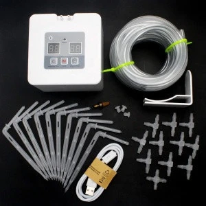 Automatic Drip Irrigation Kit, Indoor Plants Self Watering System with Interval Programmable Timer,for 15 Potted Plants