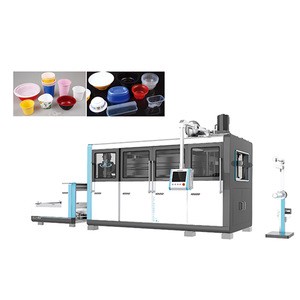 Automatic four-pillar hydraulic disposable plastic food container thermoforming making machine