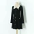 Import Autumn and winter new pocket color contrast lapel bow sweaters long sleeve knitted black dress from China