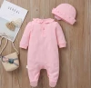 Baby and Toddler Girls Loose Fit Cotton Footed Pajamas Kids Clothing Set with Hat
