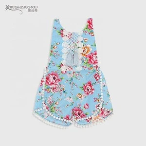 Baby clothes newborn Organic cotton Clothing with tassels cute jumpsuit floral Baby Romper
