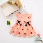 Baby Girl Summer Sweet Dress Kids Cotton Embroidery Short Sleeves Dress