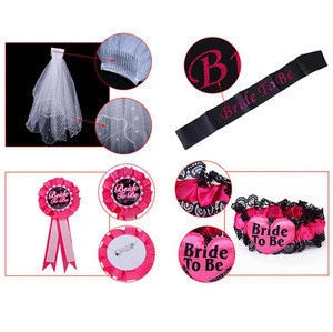 Bachelorette Party Supplies Bride To Be Sash, Hen Party kit Satin Bride To Be Sash Set F435