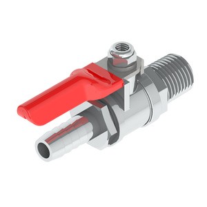Ball Valve with Check - 1/4&quot; Male NPT x 3/8&quot; Barb