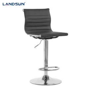 Bar Chair Stool Metal China Chromed Style Living House Packing Room Modern Office PU Leather