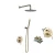 Import Bathroom Hotel European Brass Shower Faucet Gold Ceiling Rain Shower In Wall Set from China