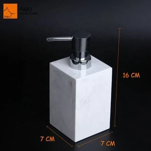 Bathroom White Marble Polyresin Shower Gel Liquid Soap Dispenser