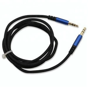Best price 3.5 mm stereo av cable metal connector male to male video audio cable