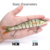 Best Selling Fishing Lure 8 Segments Multi-color Hard Body Fishing Lure 140mm 23g Customized ABS Plastic Swimbait