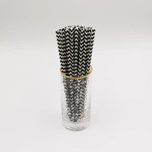 Black and White Chevrn Bar Accessories Striped Paper Straws With Quality And Service 6MM 8MM 10MM 12MM