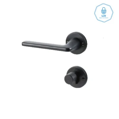 Buy Black Door Knob Round Lever Square Aluminum Door Handle Thin ...