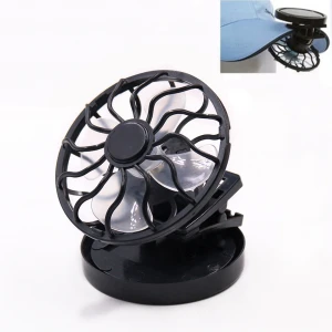 Black New Style Portable Mini Solar Powered Clip Cooling Fan For Hat Outdoor Party