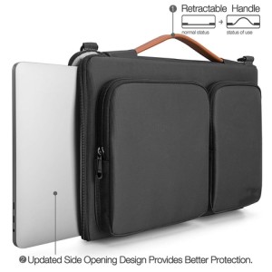 Black Protection Pockets Laptop Shoulder Bag Laptop Bag with Handle Laptop Briefcase 1pc/poly Bag 14 X 1.2 X 10 Inches Business
